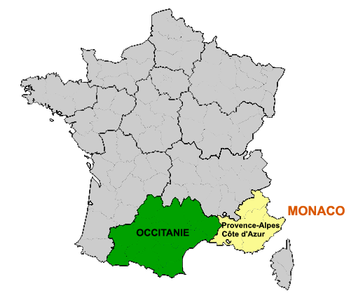 Carte des régions d'intervention